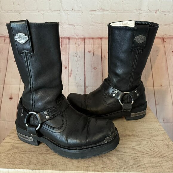 Harley-Davidson Other - HARLEY-DAVIDSON FOOTWEAR Men's Landon Black Leather Motorcycle Boots Sz 8.5